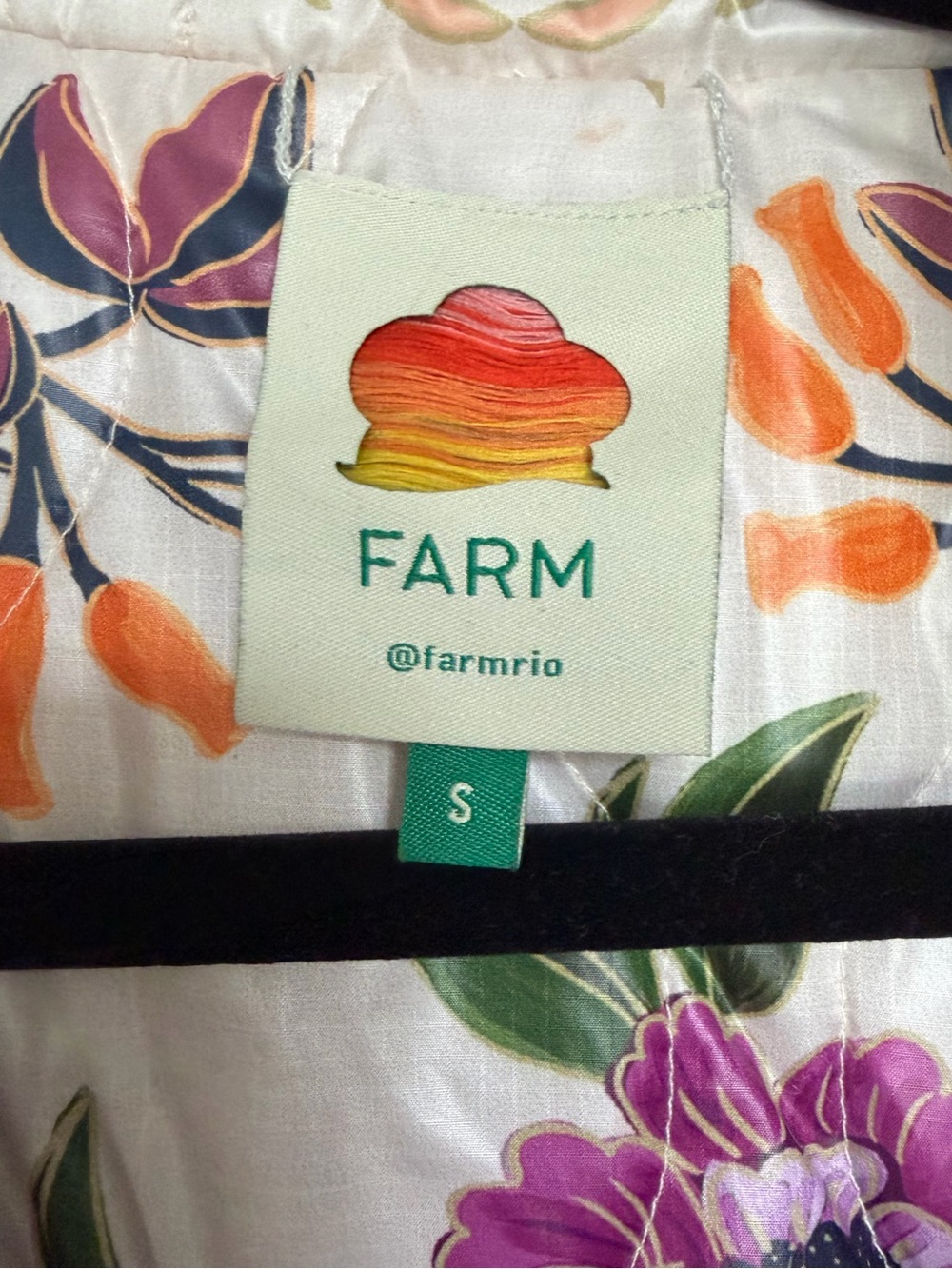 FARM Rio Reversible Floral-Print Quilted Shell Jacket, Size Small - Picture 8 of 12